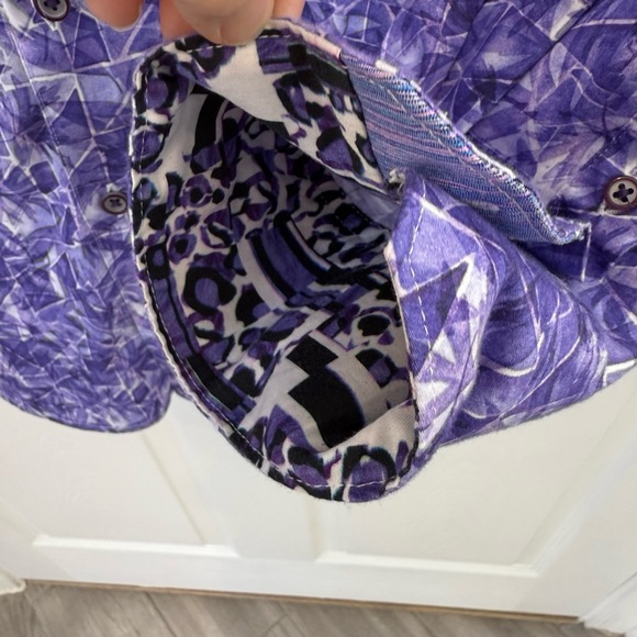 Robert Graham Shirt Mens 3XL Purple Geometric Button Up  Long Sleeve - Picture 5 of 5
